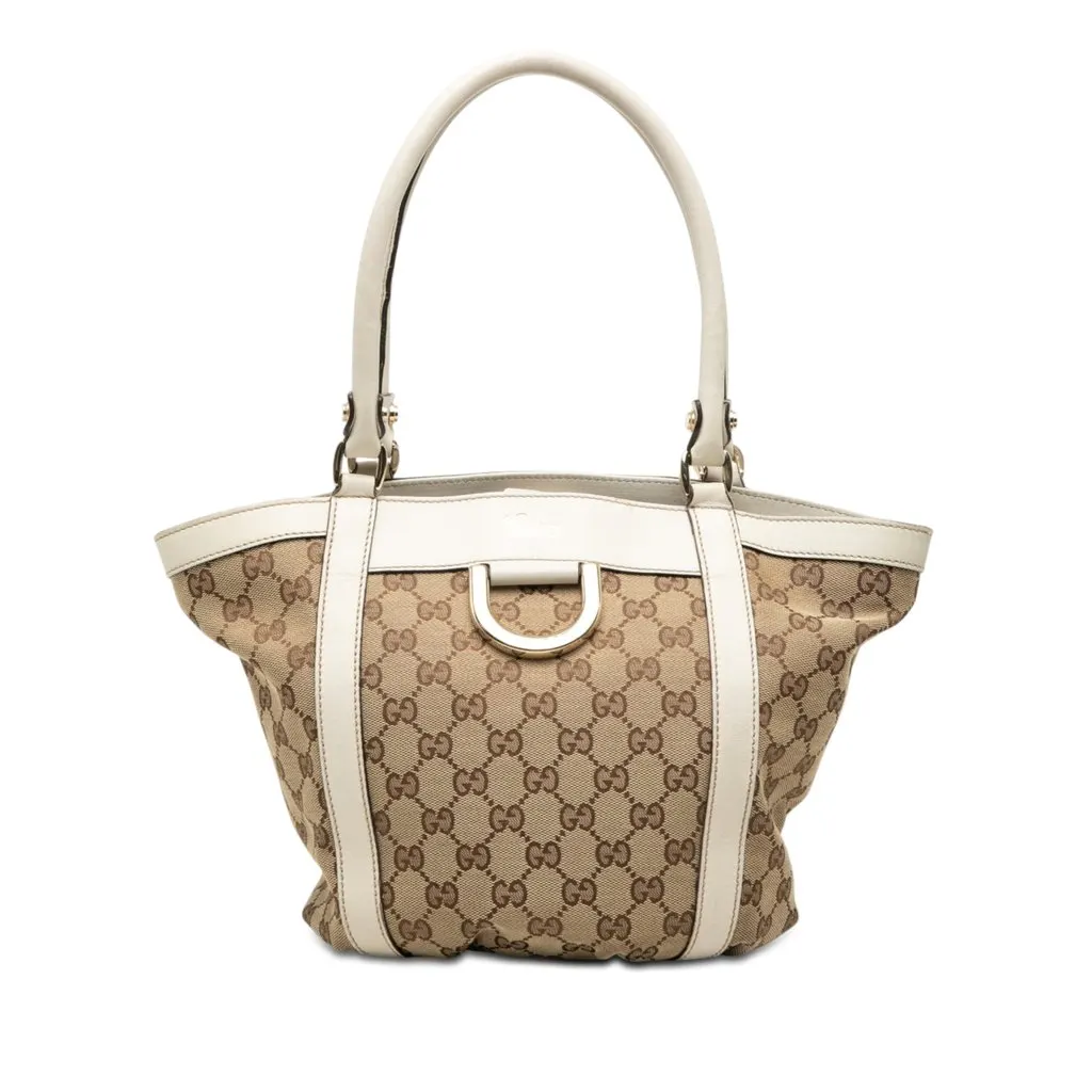 Gucci GG Canvas Abbey D Ring Handbag Beige Very good - Front View