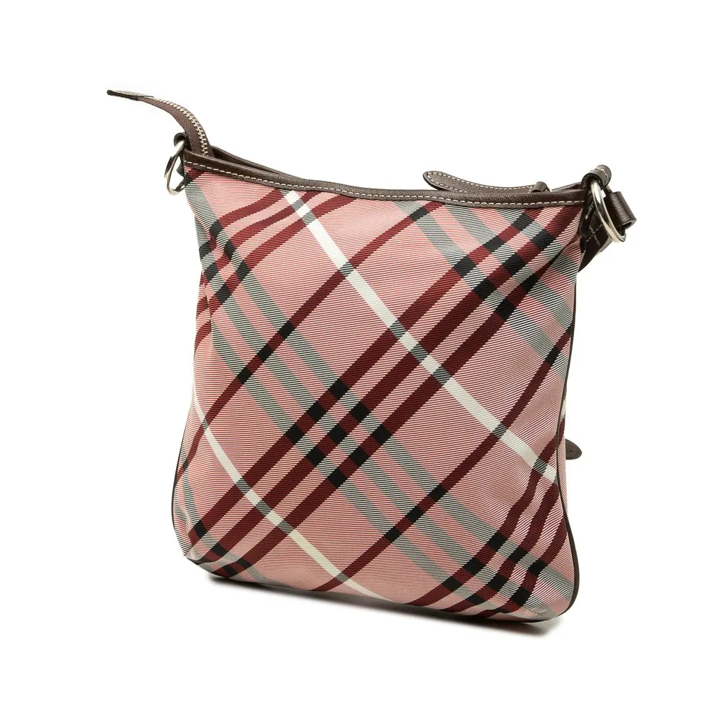 Burberry Nova Check Canvas Blue Label Candy Crossbody Pink Canvas Good - Back View