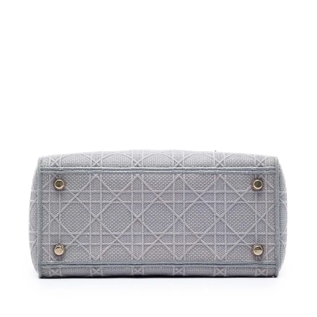 Dior Medium Embroidered Canvas Cannage Lady D Lite MultiColor Very good - Inside View