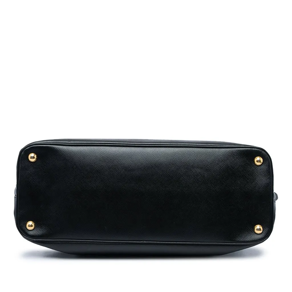 Prada Large Saffiano Lux Promenade Satchel Black Leather Good - Inside View