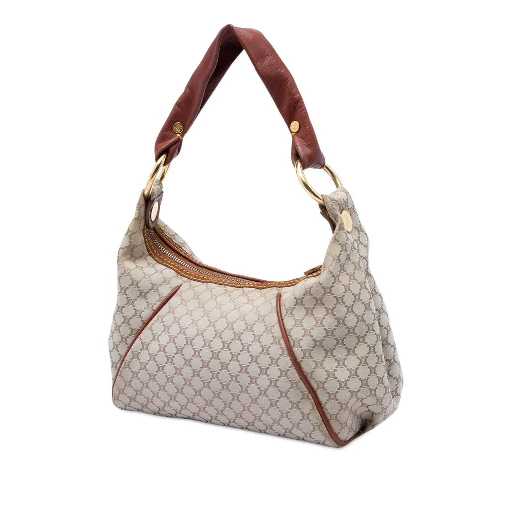 Celine Macadam Canvas Shoulder Bag Beige Very good - Back View