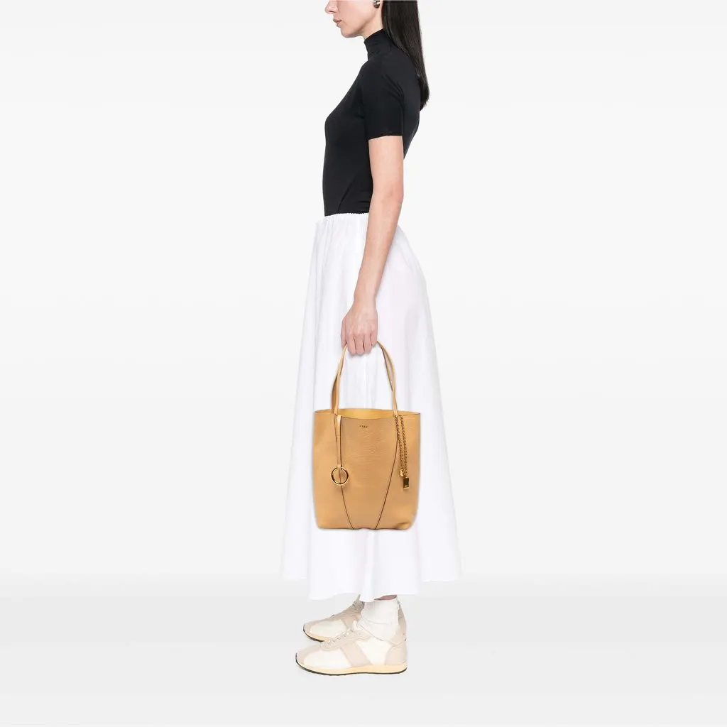 Chloé Grained Calfskin Spin Tote Brown Leather Very good - Box View