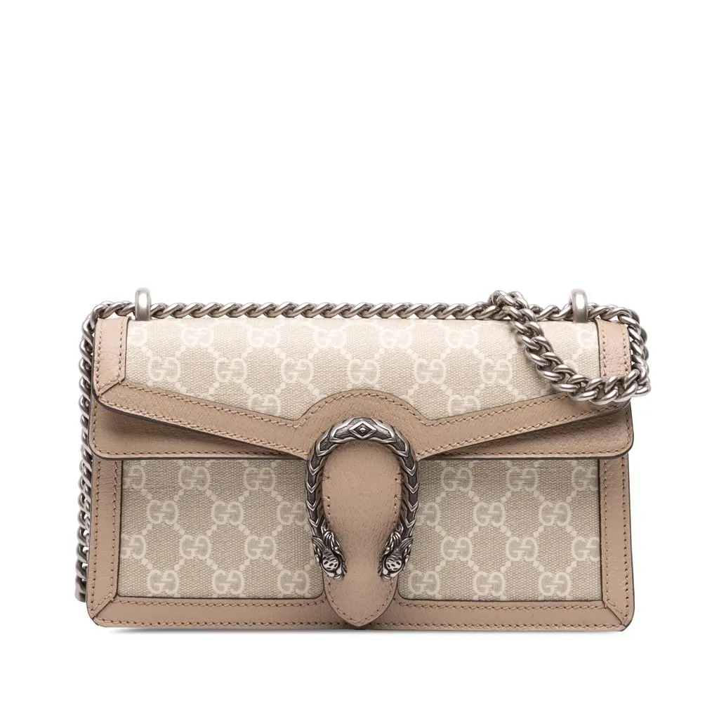 Gucci Medium GG Supreme Dionysus Crossbody Beige Canvas Very good - Front View