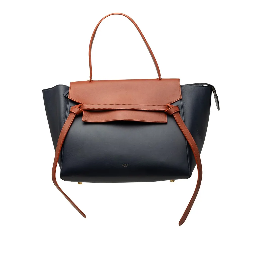 Celine Mini Bicolor Smooth Calfskin Belt Bag Blue Leather Very good - Front View