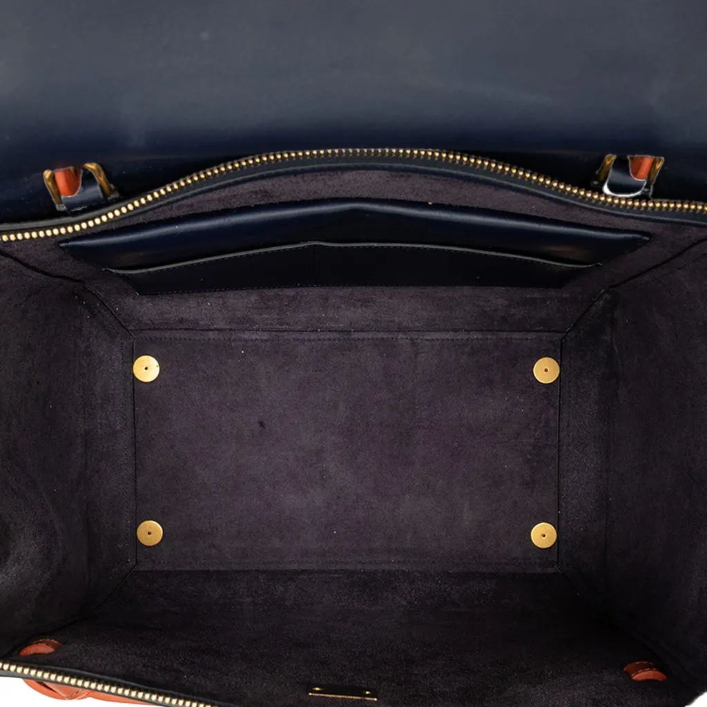 Celine Mini Bicolor Smooth Calfskin Belt Bag Blue Leather Very good - Model View