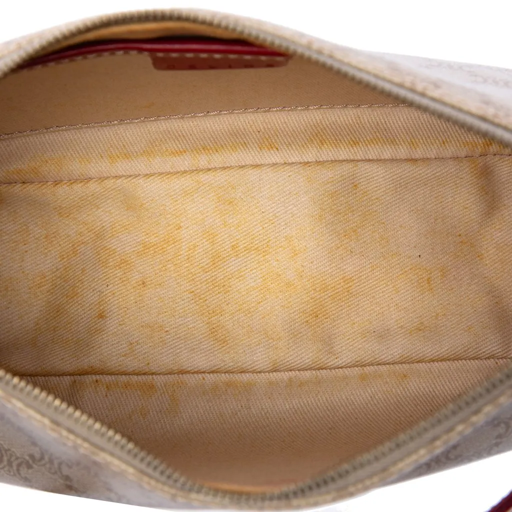 Celine Macadam Coated Canvas Shoulder Bag Beige Very good - Model View