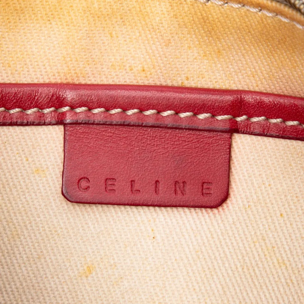 Celine Macadam Coated Canvas Shoulder Bag Beige Very good - Box View