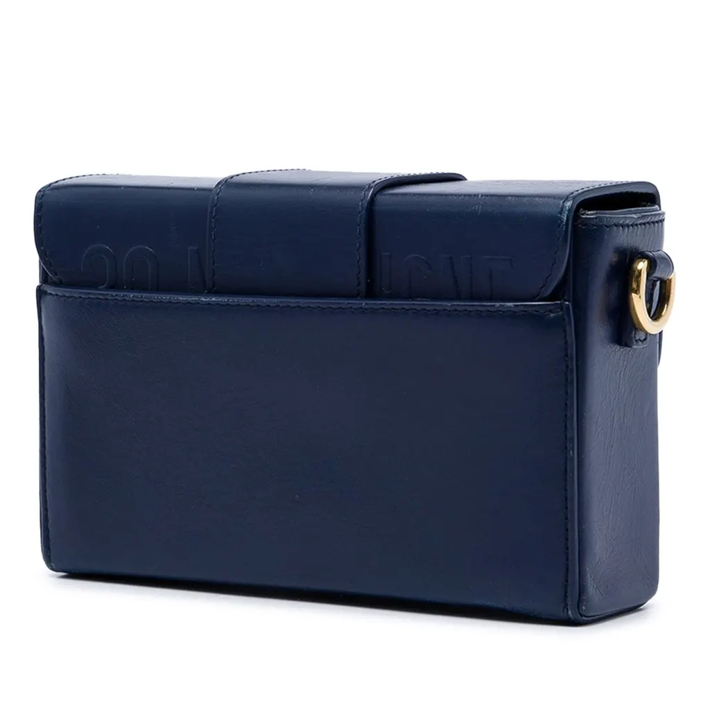 Dior Leather 30 Montaigne Box Bag Blue Leather Very good - Back View