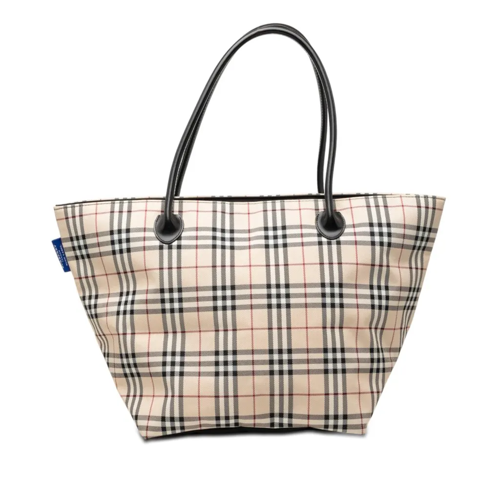 Burberry House Check Canvas Tote Beige Very good - Front View