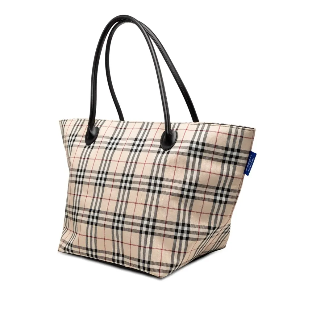 Burberry House Check Canvas Tote Beige Very good - Back View
