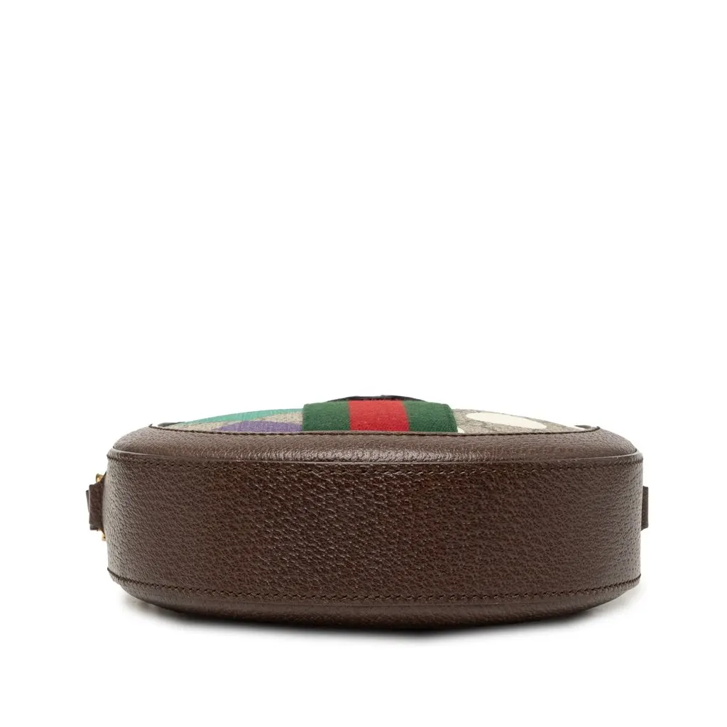 Gucci GG Supreme Web Ophidia Graphic Print Round Crossbody Beige Very good - Inside View