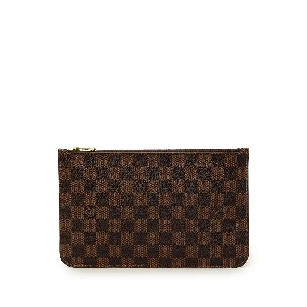 Louis Vuitton Damier Ebene Neverfull MM Pouch Brown Very good - Front View