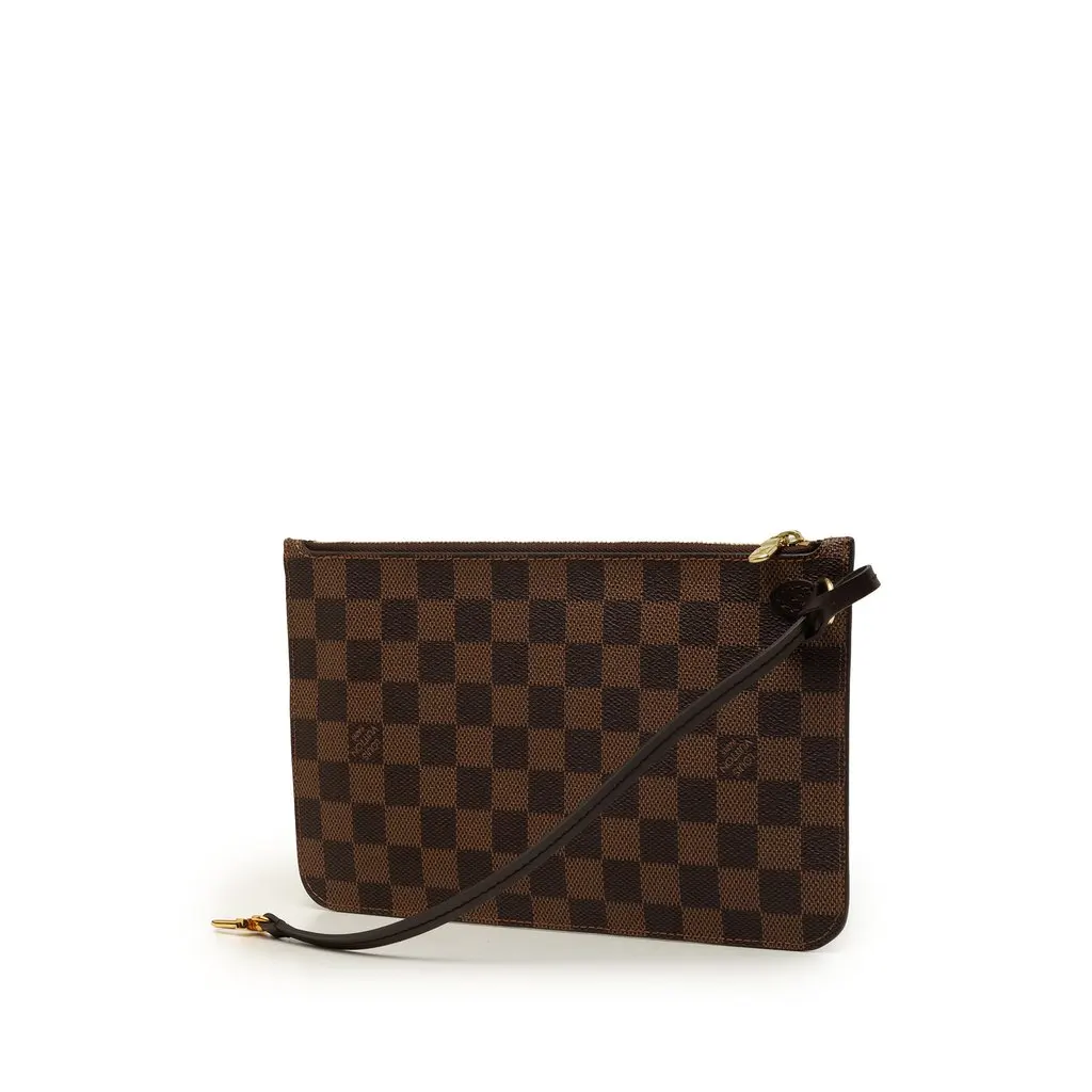 Louis Vuitton Damier Ebene Neverfull MM Pouch Brown Very good - Back View