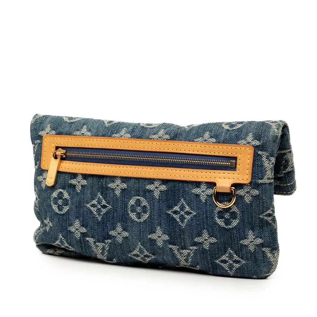 Louis Vuitton Monogram Denim Pochette Plate Blue Very good - Back View
