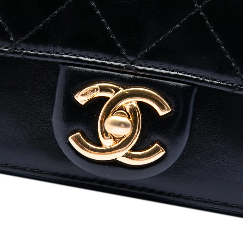 Chanel Paris Cosmopolite Mini Aged Calfskin Straight Lined Flap Black Leather Very good - Box View