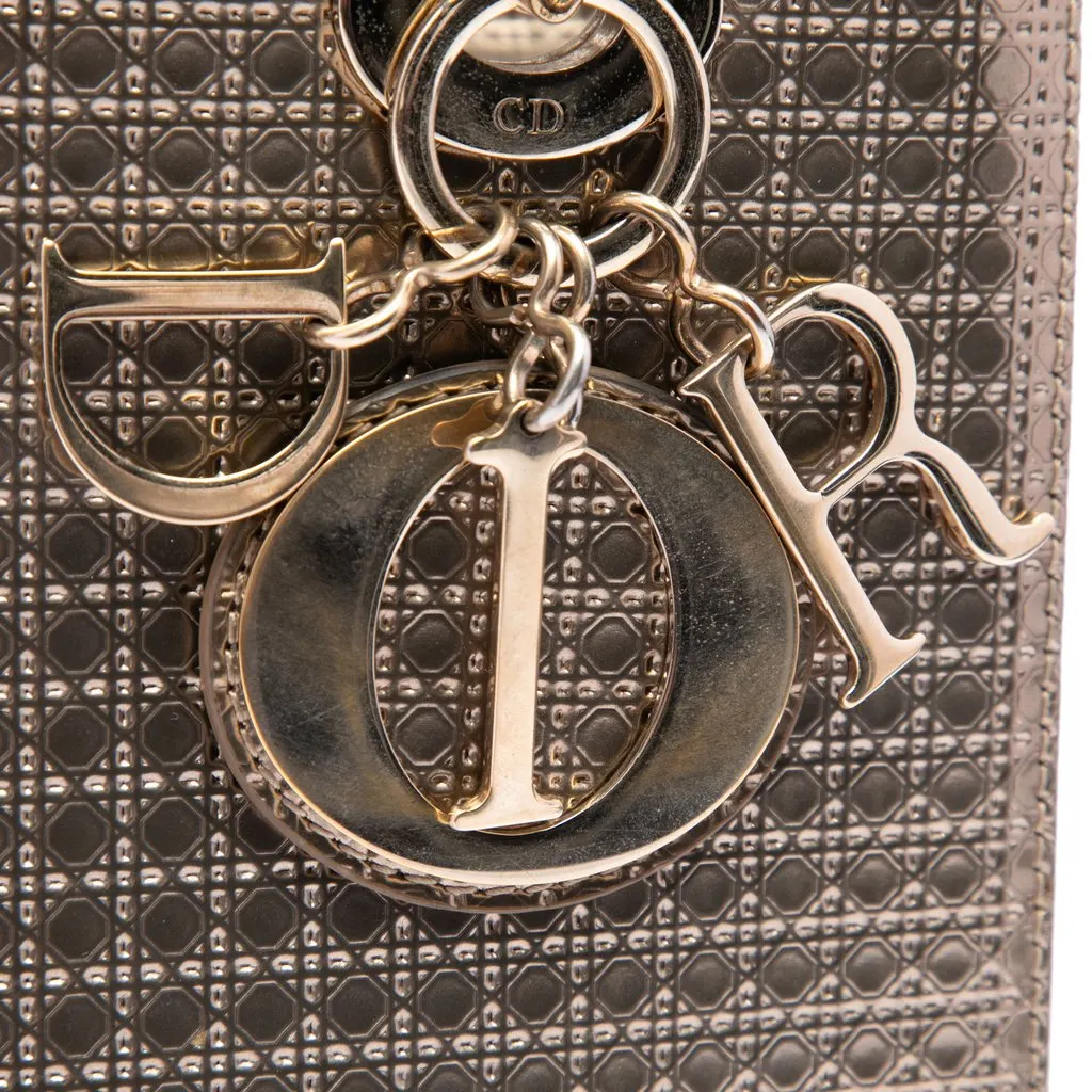 Dior Medium Metallic Patent Microcannage Lady Dior Gold Leather Very good - Box View