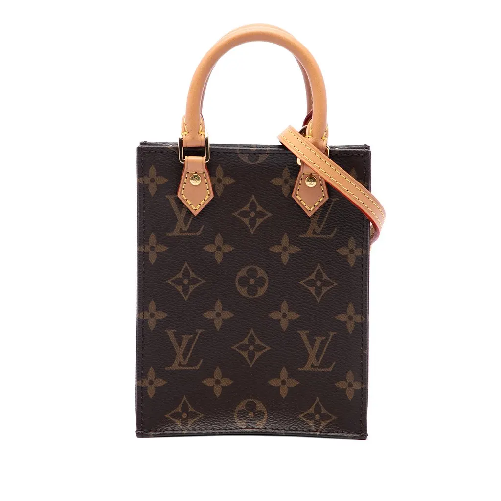 Louis Vuitton Monogram Petit Sac Plat Brown Canvas Very good - Front View