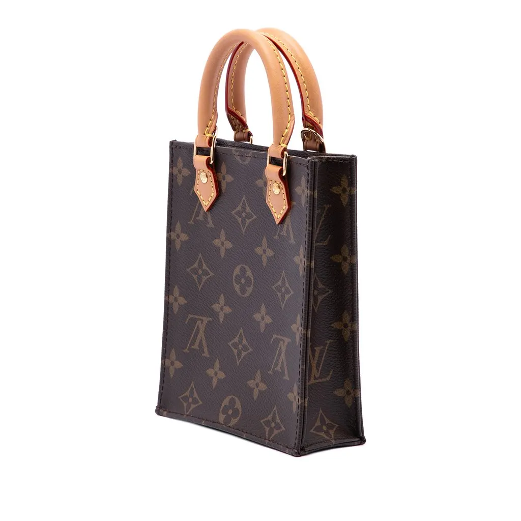 Louis Vuitton Monogram Petit Sac Plat Brown Canvas Very good - Back View