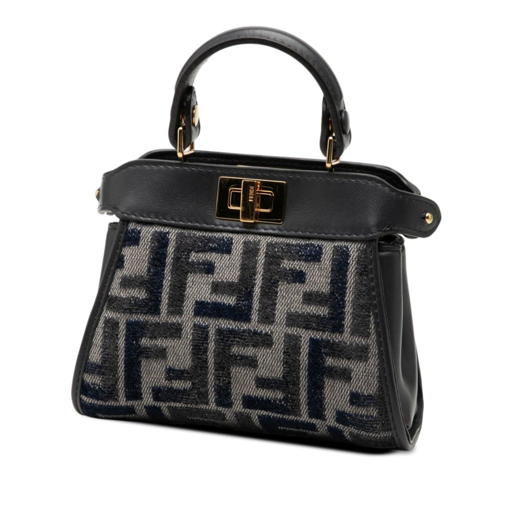 FENDI Fendi Nano Zucca Chenille Peekaboo Satchel MultiColor Mini