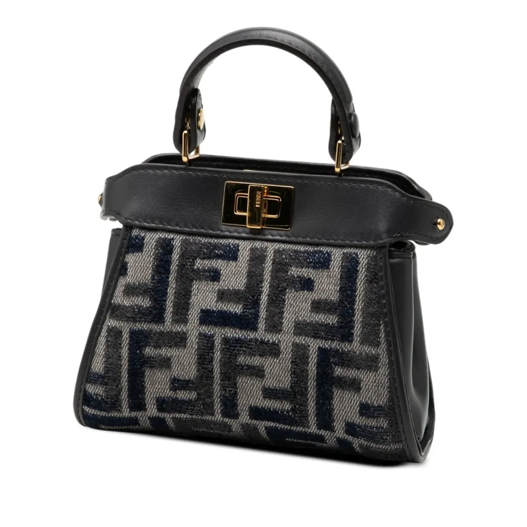 Fendi Nano Zucca Chenille Peekaboo Satchel MultiColor Very good - Back View