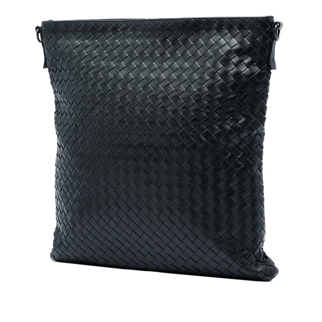 Bottega Veneta Nappa Intrecciato VN Crossbody Black Leather Good - Back View