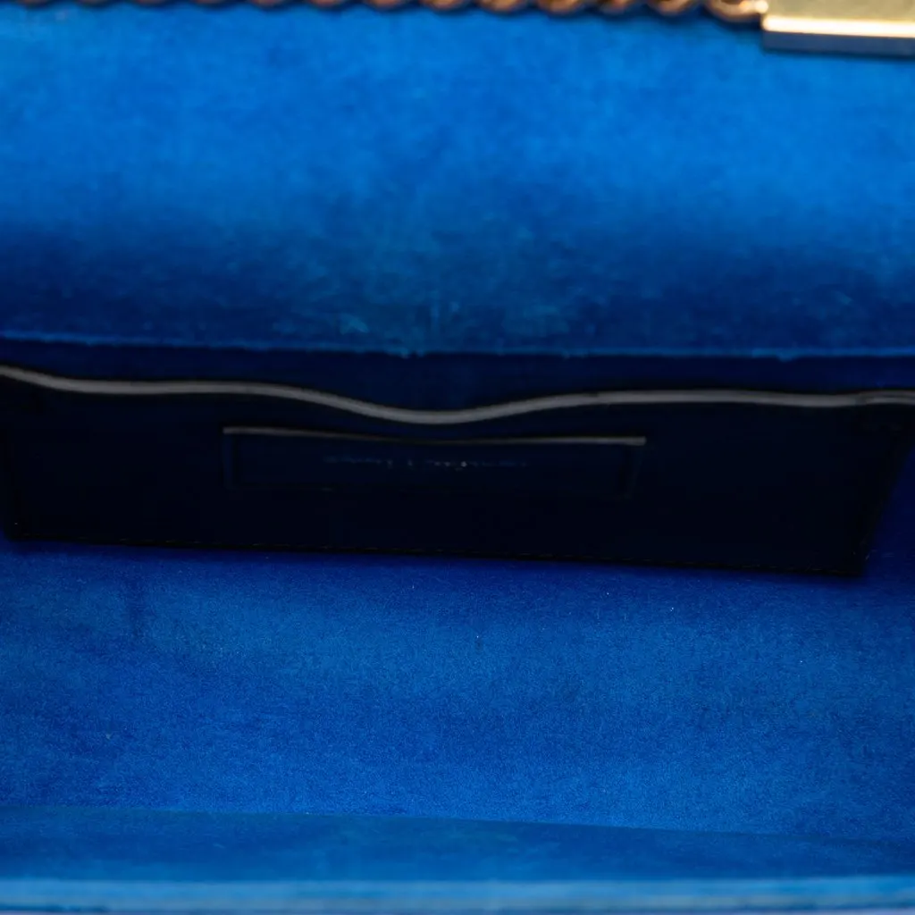 Saint Laurent Small Grain De Poudre Monogram Kate Crossbody Blue Leather Very good - Model View