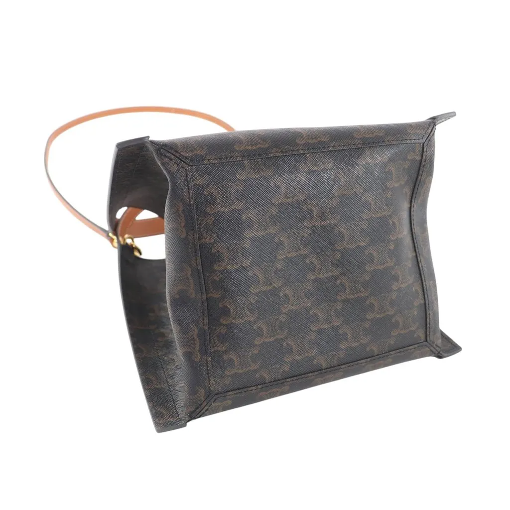 Celine Small Triomphe Coated Canvas Cube Satchel Black Very good - Inside View