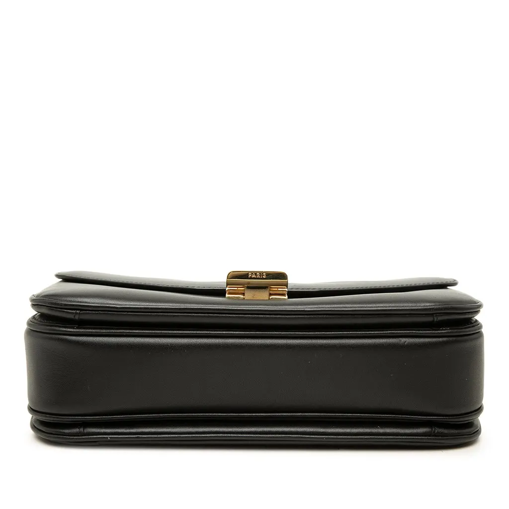 Celine Medium Shiny Calfskin C Shoulder Bag Black Leather Good - Inside View