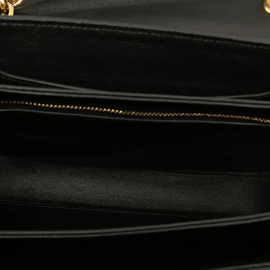 Celine Medium Shiny Calfskin C Shoulder Bag Black Leather Good - Model View