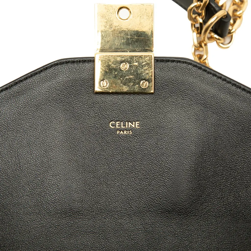 Celine Medium Shiny Calfskin C Shoulder Bag Black Leather Good - Box View