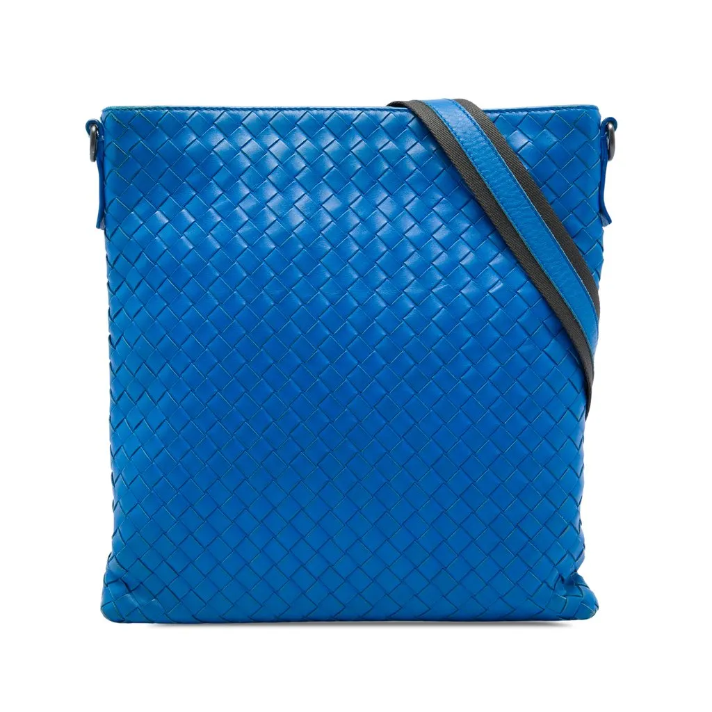 Bottega Veneta Nappa Intrecciato VN Crossbody Blue Leather Very good - Front View