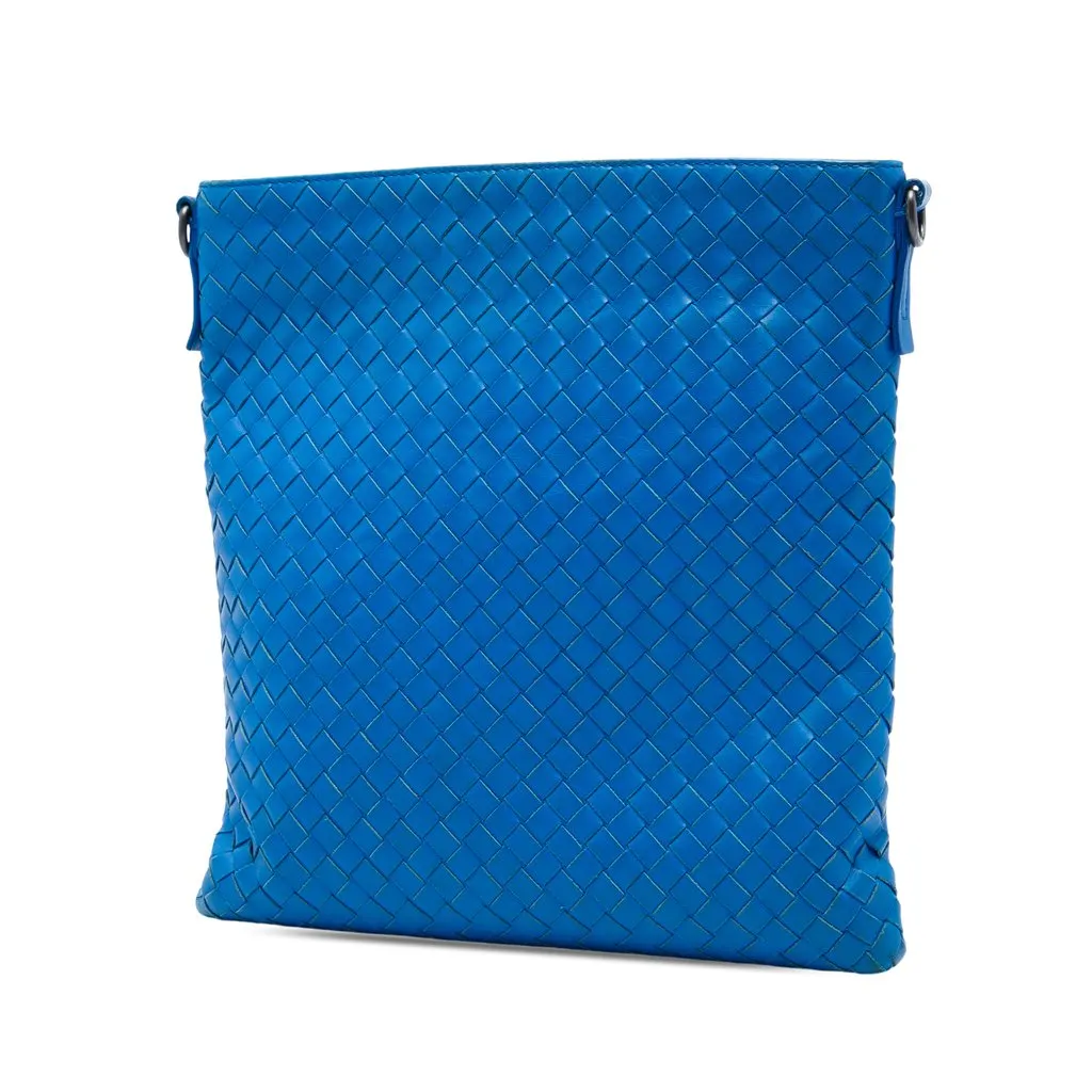 Bottega Veneta Nappa Intrecciato VN Crossbody Blue Leather Very good - Back View