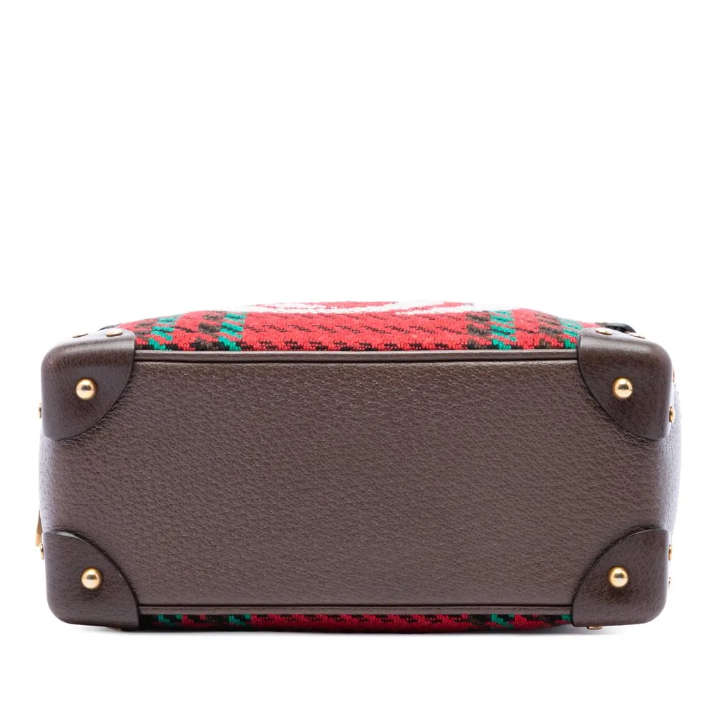 Gucci Houndstooth Canvas Soft Trunk Crossbody Red Very good - Inside View