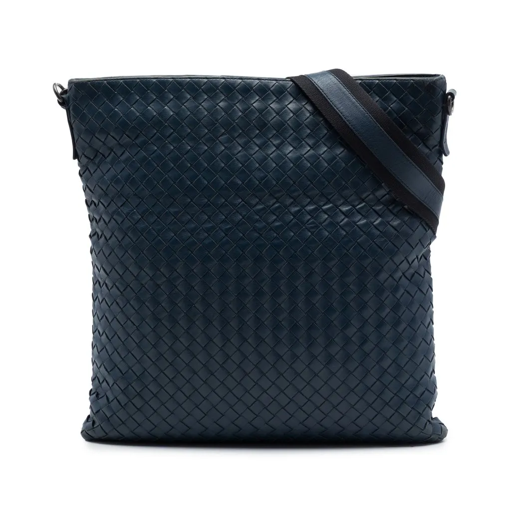 Bottega Veneta Nappa Intrecciato VN Crossbody Blue Leather Very good - Front View