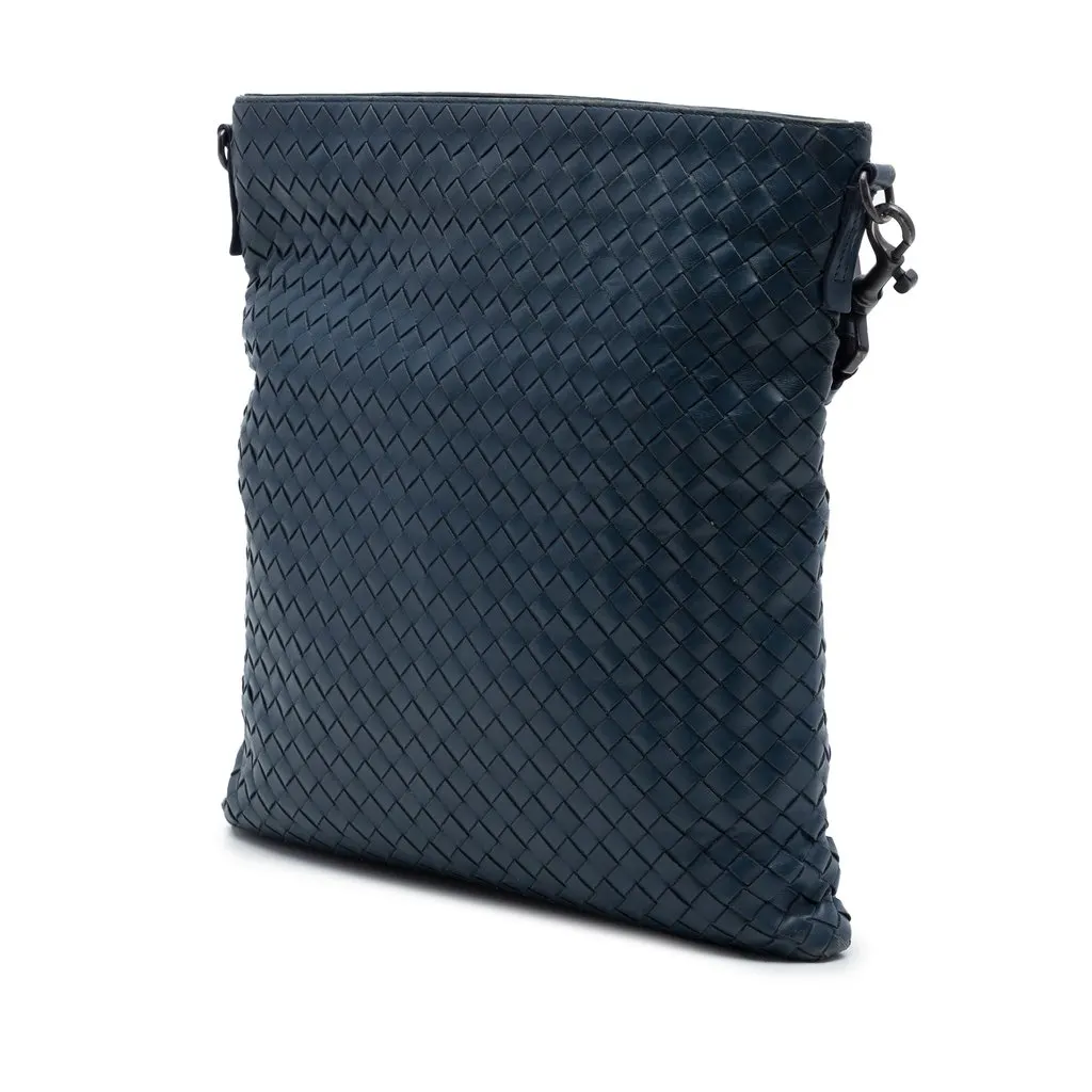 Bottega Veneta Nappa Intrecciato VN Crossbody Blue Leather Very good - Back View