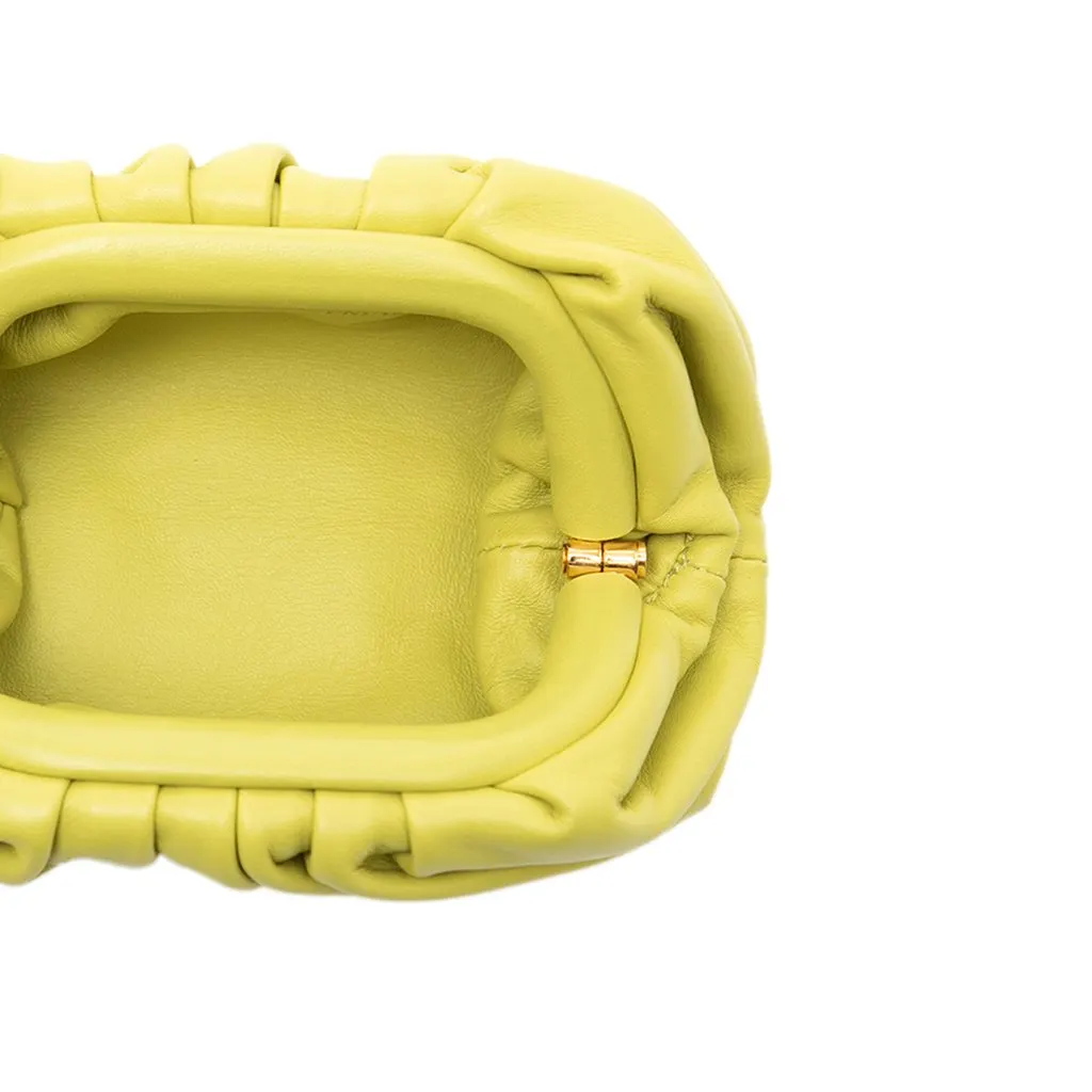 Bottega Veneta Lambskin The Extra Mini Pouch Crossbody Green Leather Very good - Model View