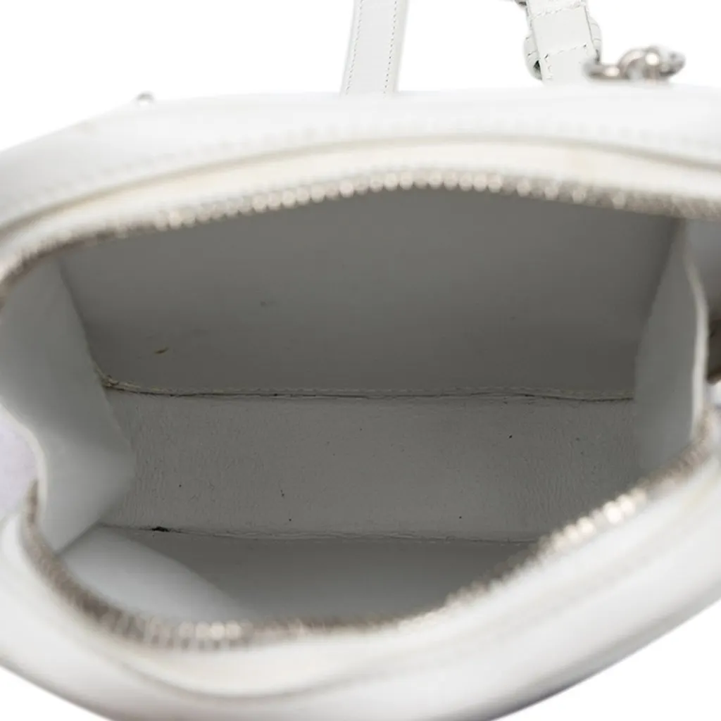 Balenciaga Grained Calfskin Cash Zip Phone Holder White Leather Very good - Model View