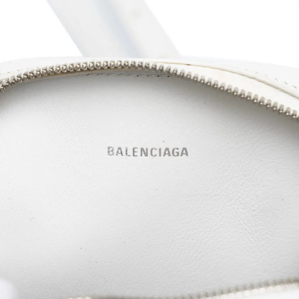 Balenciaga Grained Calfskin Cash Zip Phone Holder White Leather Very good - Box View