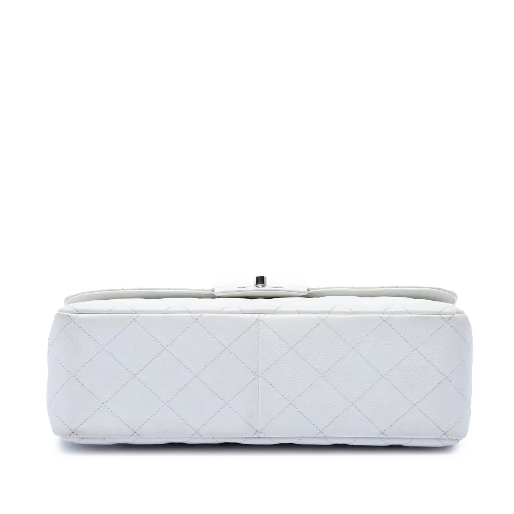 Chanel Jumbo Classic Caviar Double Flap White Leather Very good - Inside View