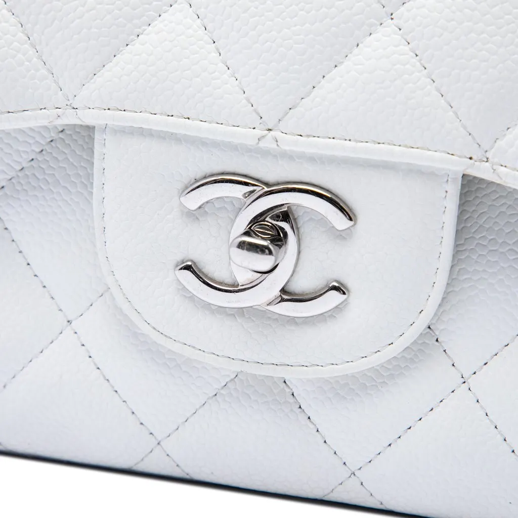 Chanel Jumbo Classic Caviar Double Flap White Leather Very good - Box View