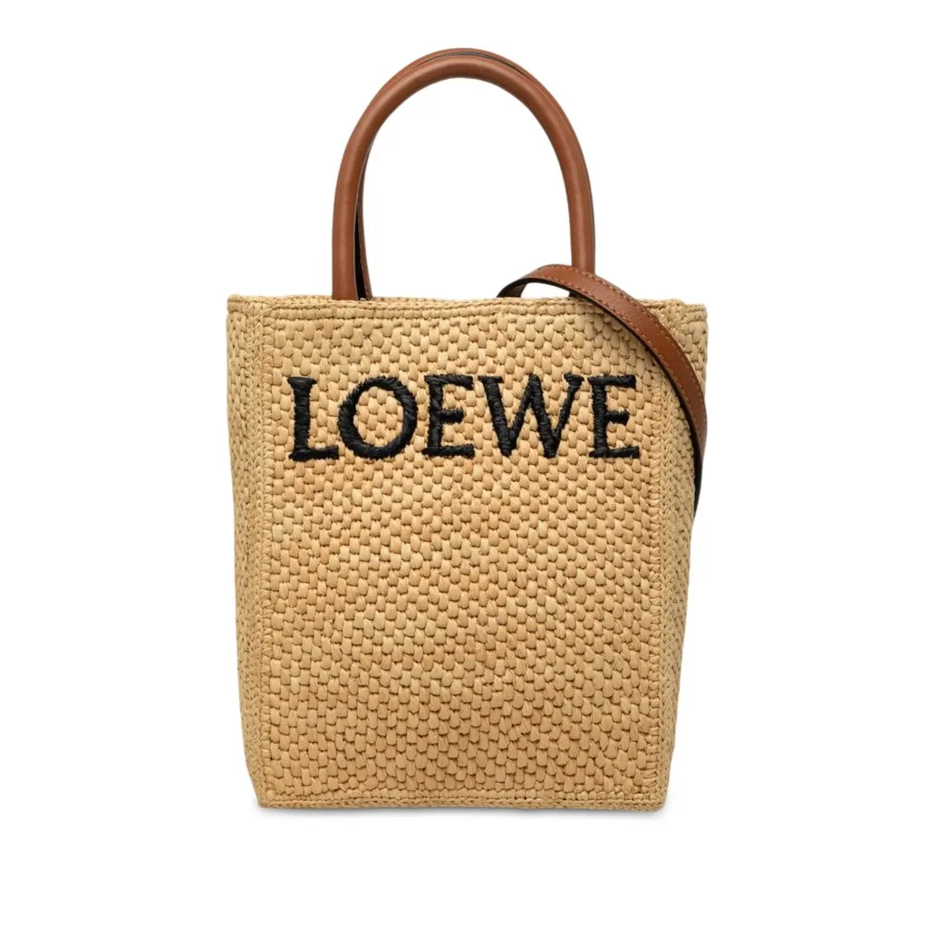 Loewe Raffia Standard A5 Satchel Beige Very good - Front View