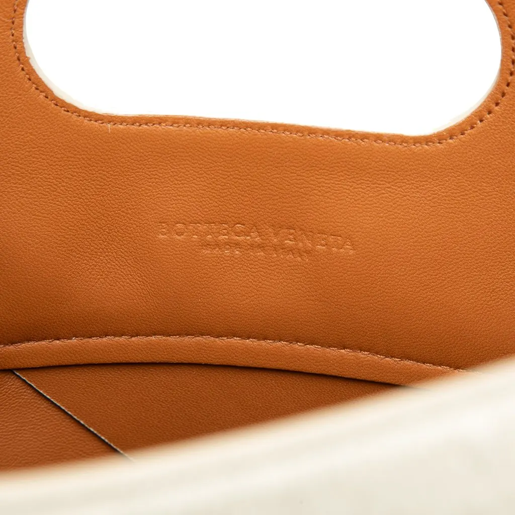Bottega Veneta Medium Pony Hair Maxi Intrecciato Slip Tote White Leather Very good - Box View
