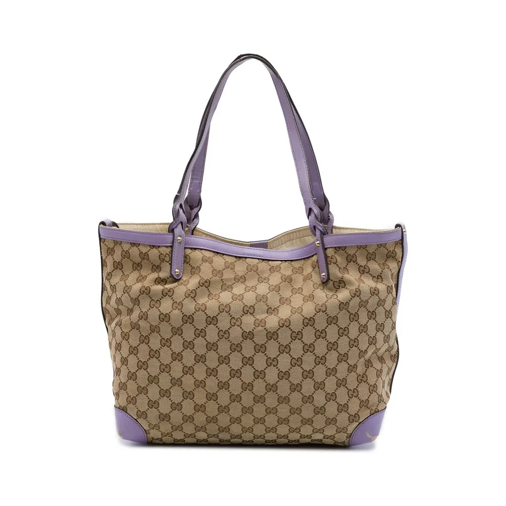 Gucci Medium GG Canvas Craft Tote Beige Canvas Good - Front View
