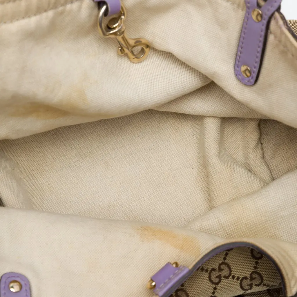 Gucci Medium GG Canvas Craft Tote Beige Canvas Good - Model View