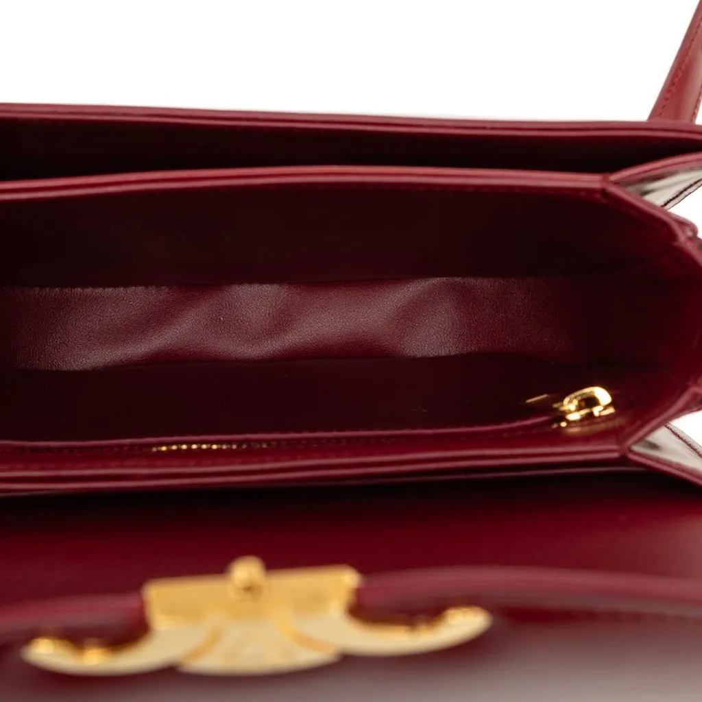 Celine Teen Shiny Calfskin Triomphe Besace Clea Crossbody Red Leather Very good - Box View
