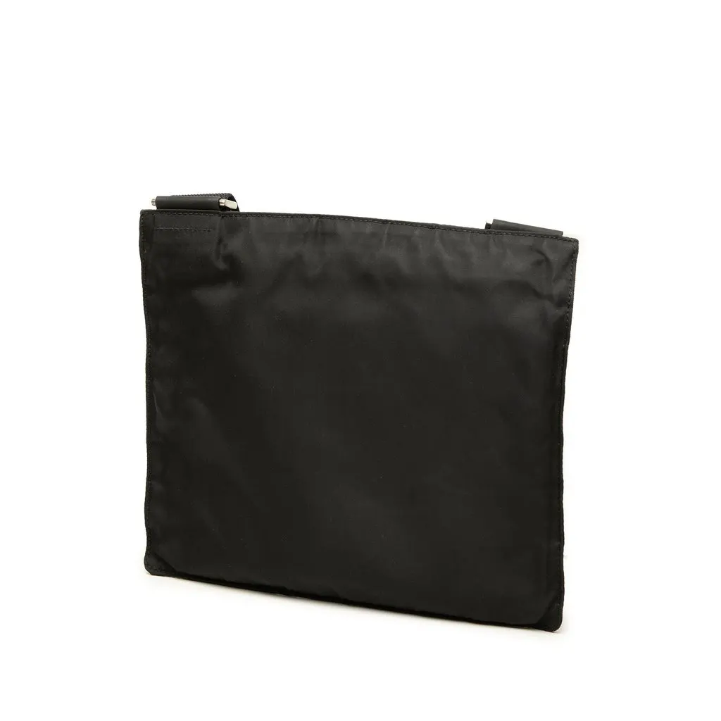 Prada Tessuto Zip Top Crossbody Black Polyamide Good - Back View