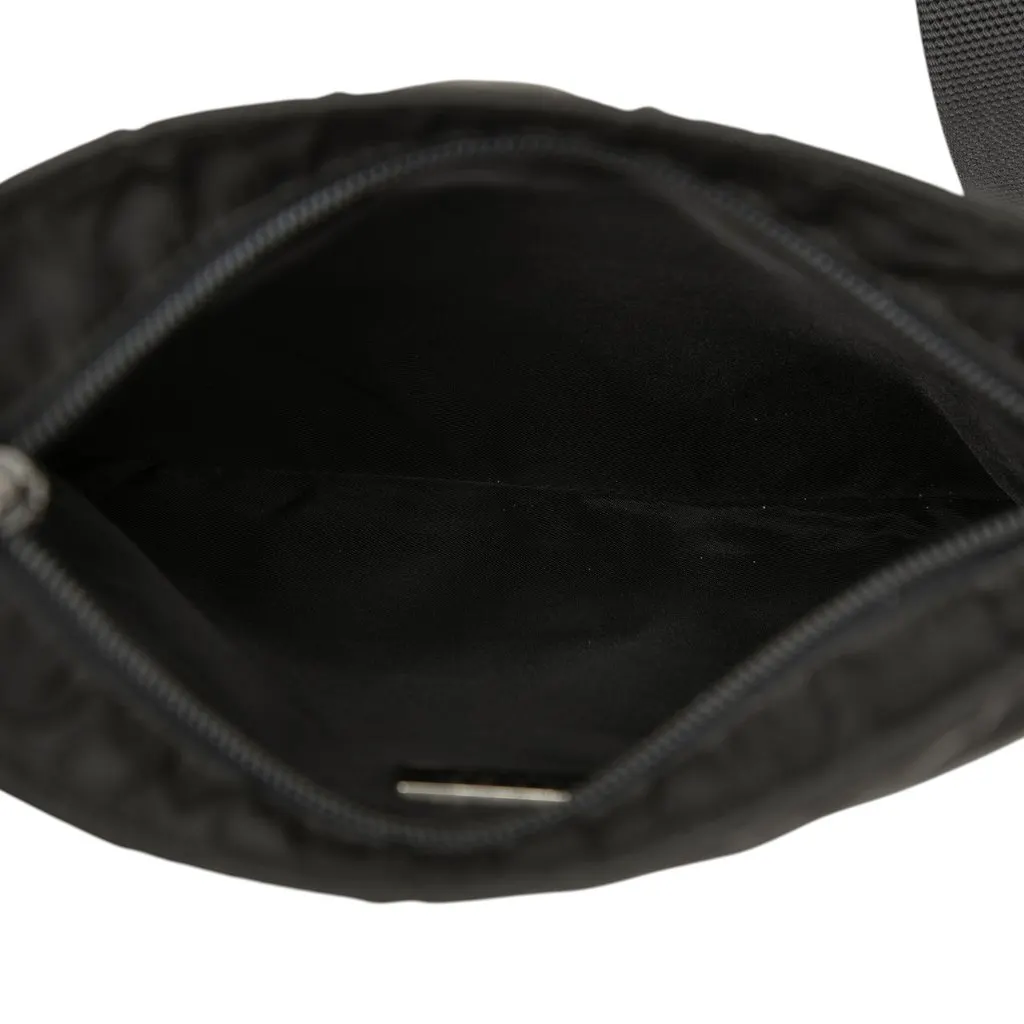 Prada Tessuto Zip Top Crossbody Black Polyamide Good - Model View
