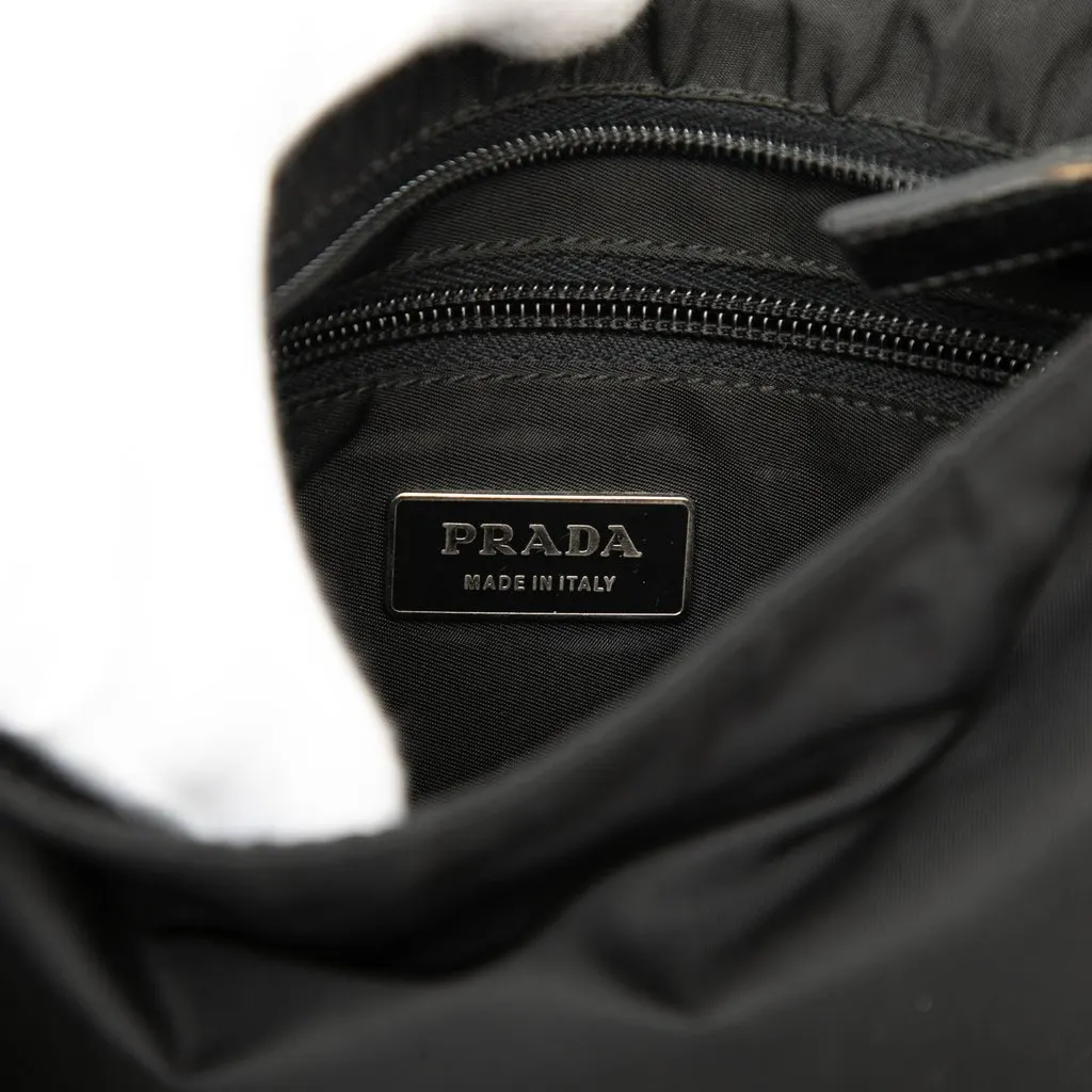 Prada Tessuto Zip Top Crossbody Black Polyamide Good - Box View