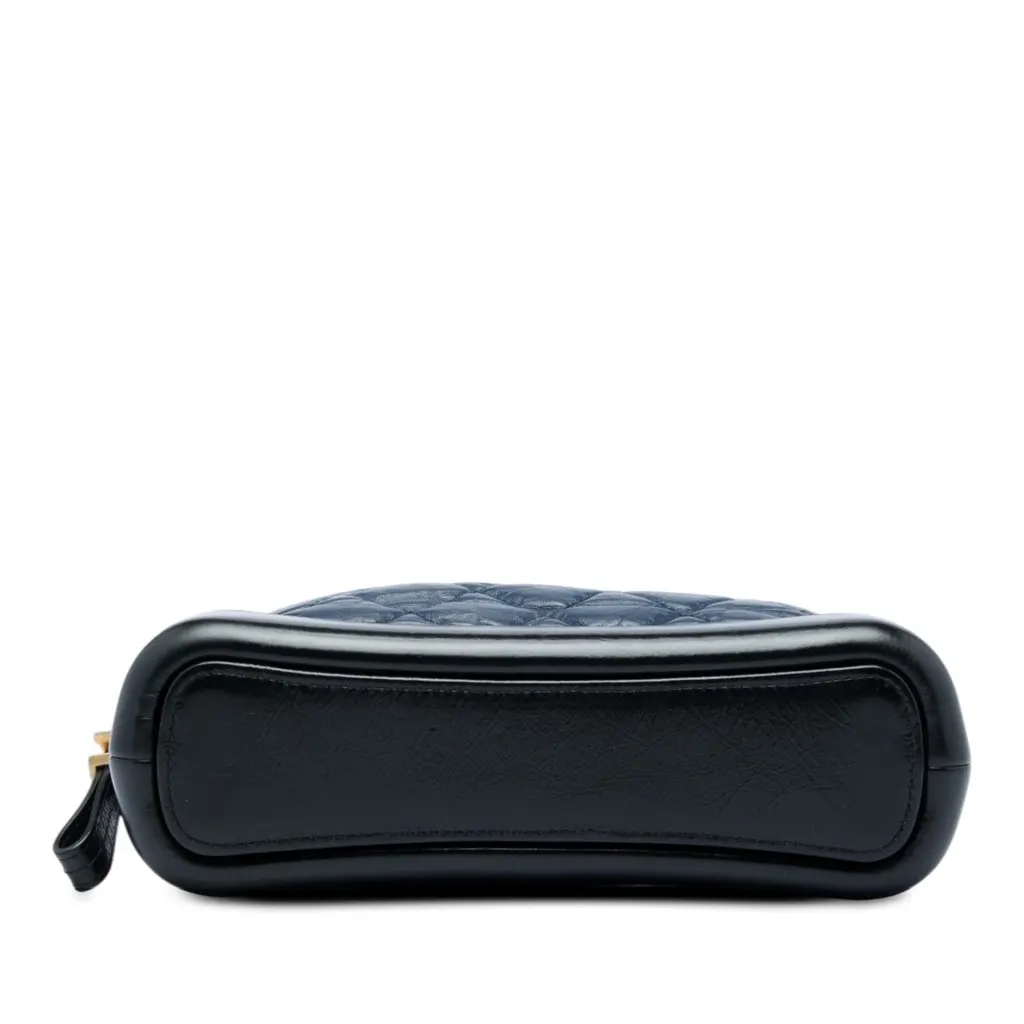 Chanel Bicolor Quilted Aged Calfskin Gabrielle Cosmetic Pouch Blue Leather Very good - Inside View