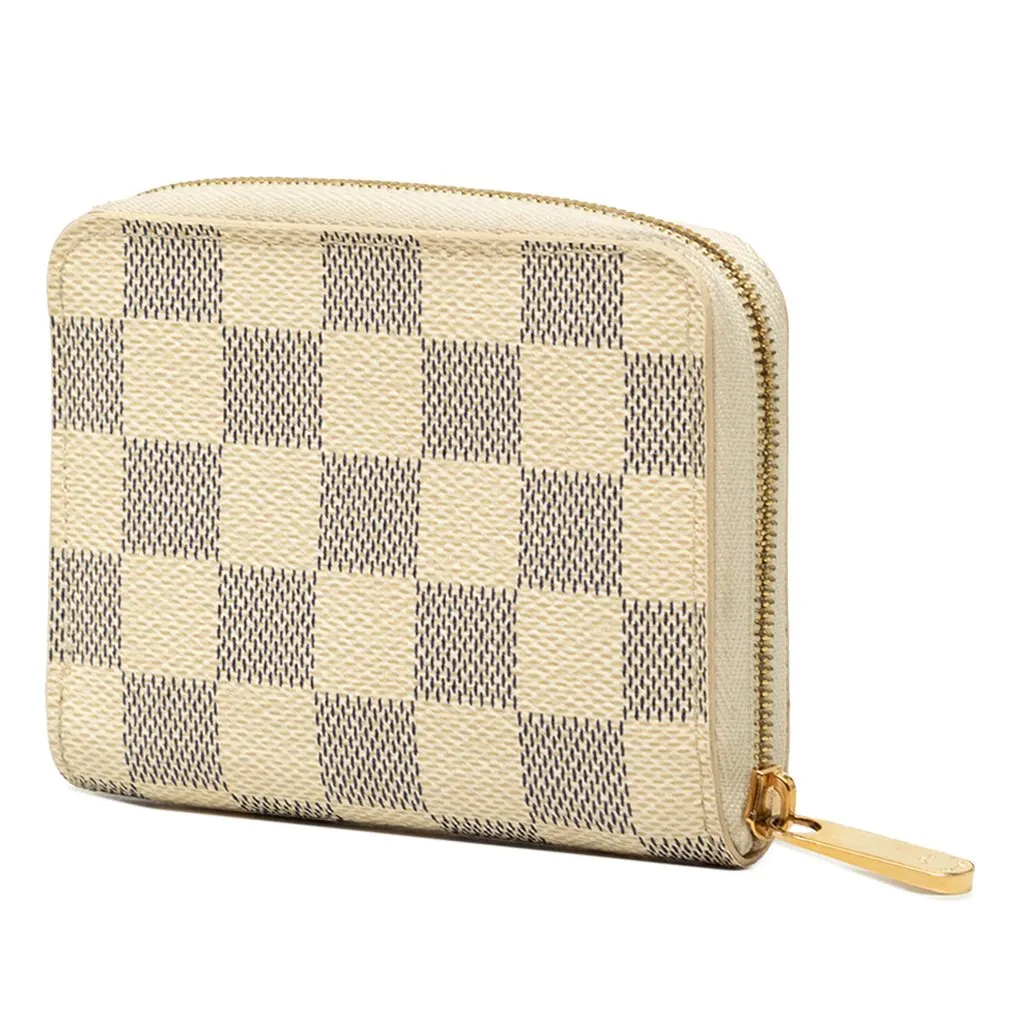 Louis Vuitton Damier Azur Zippy Coin Purse White Canvas Good - Back View
